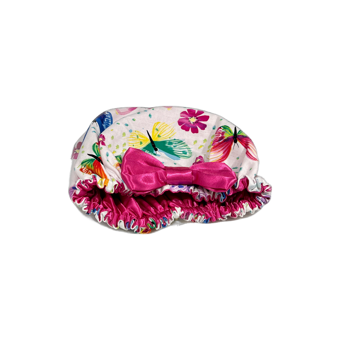 White Butterfly Floral Baby Bonnet