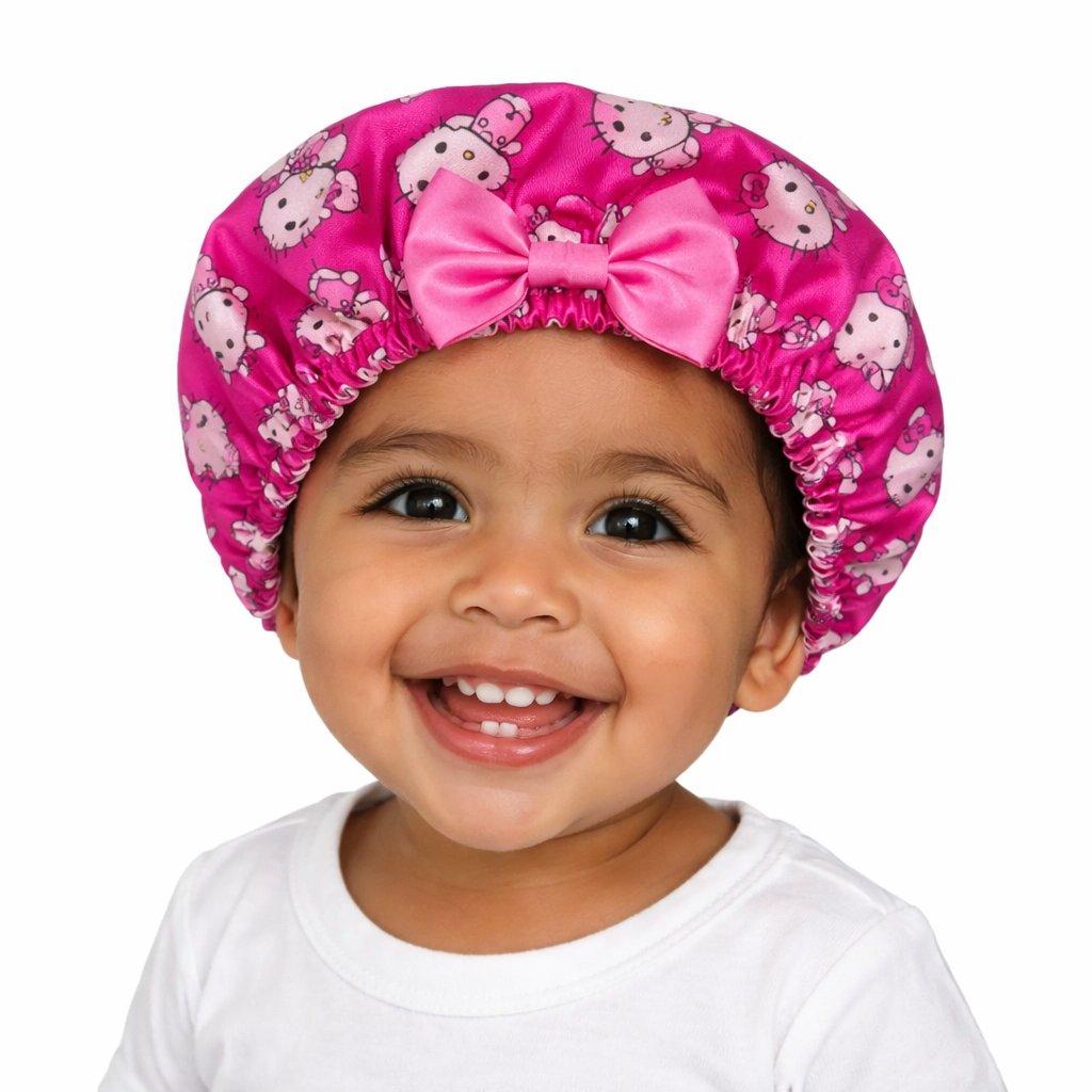 Pink Kitty Baby Bonnet