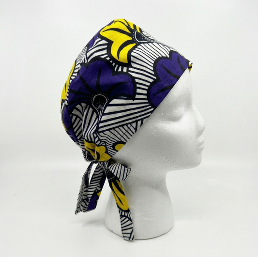 African Wedding Flower Surgical Cap