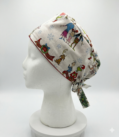 Grinch White Christmas surgical cap