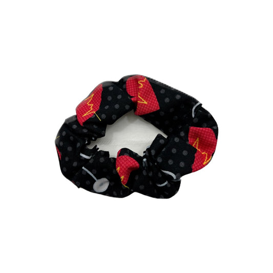 Black stethoscope cotton scrunchie