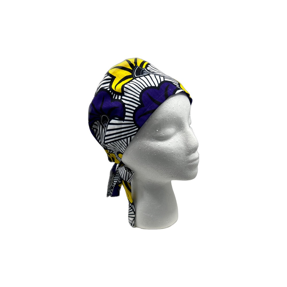 African Wedding Flower Surgical Cap