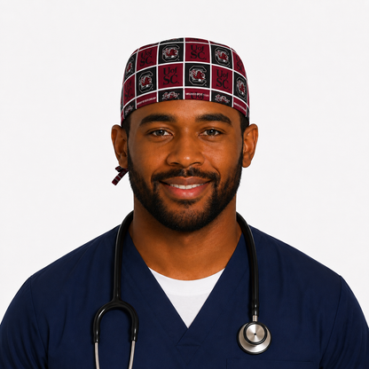 USC Gamecocks satin-lined surgical cap, front view