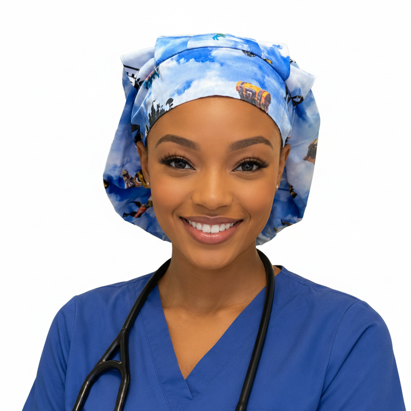 Model wearing Battle Royale Bonnet - front view on white background