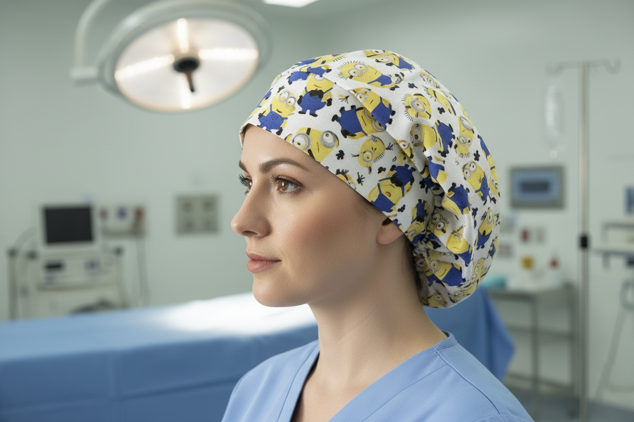 Minions Bonnet - Caucasian Model Side