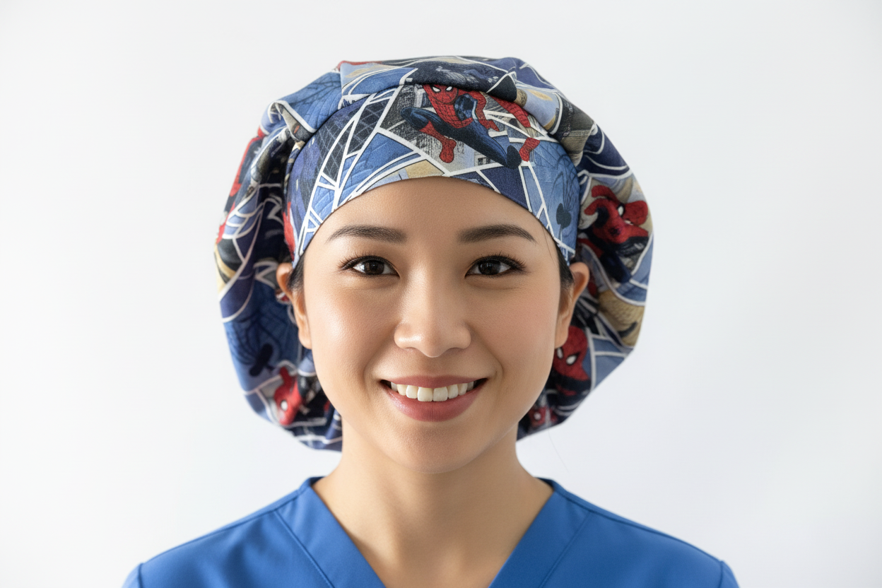 Spiderman Bonnet - Asian Model Front